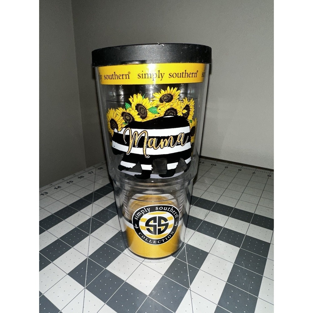 Simply Southern Collection Mama Bear Sunflower Tervis Cup With Lid 24 oz